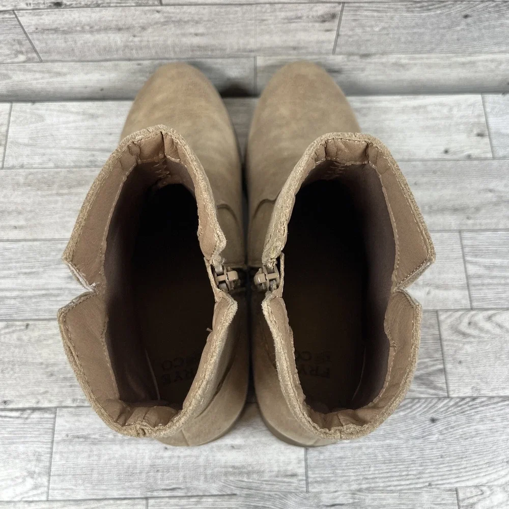 Frye And Co. Estreley Sand Stacked‎ Heel Booties Women Size 7M